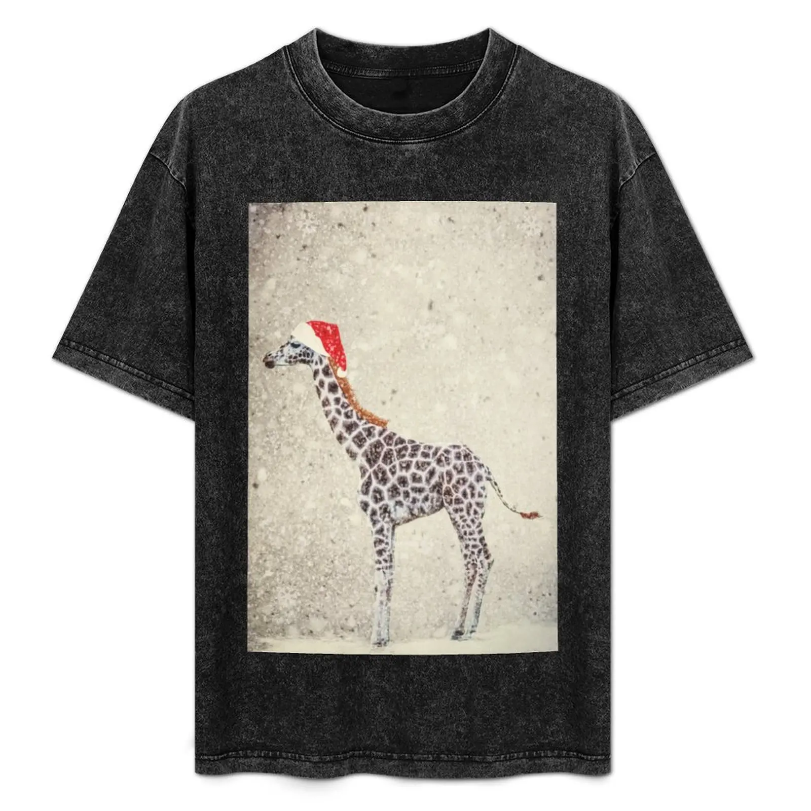 

Christmas Giraffe T-Shirt Soft Stretch Short Sleeve Top