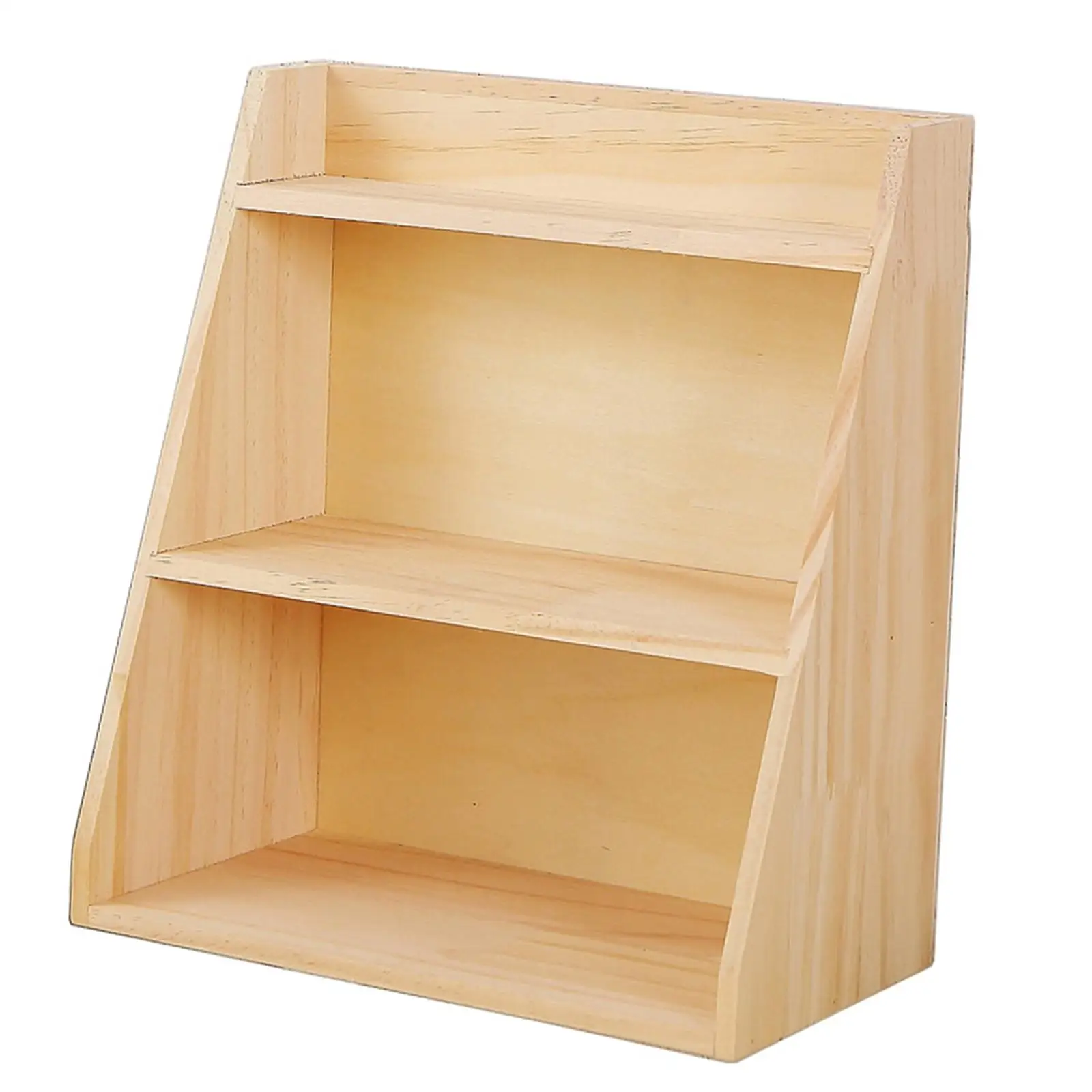 3 الطبقة منظم مكتب الحائط رف شاشة رفوف الخشب مكتب صندوق تخزين خشبي لمكتب منضدية المنزل كونترتوب مضمد