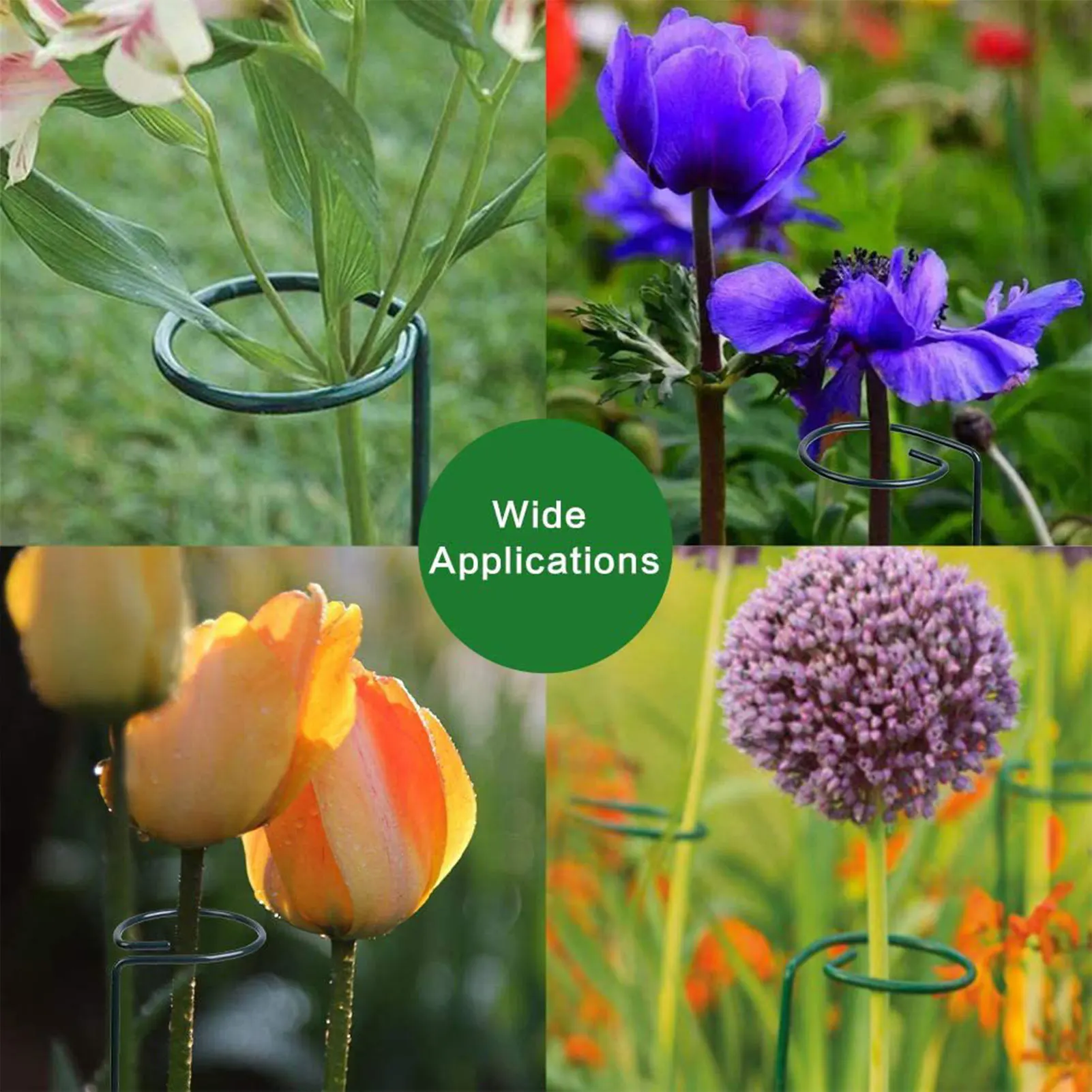 5/10pcs Plant Holder Metal Ring Stand Plants Supporting Stakes for Roses Orchids Peony Lilies Garden Supplies