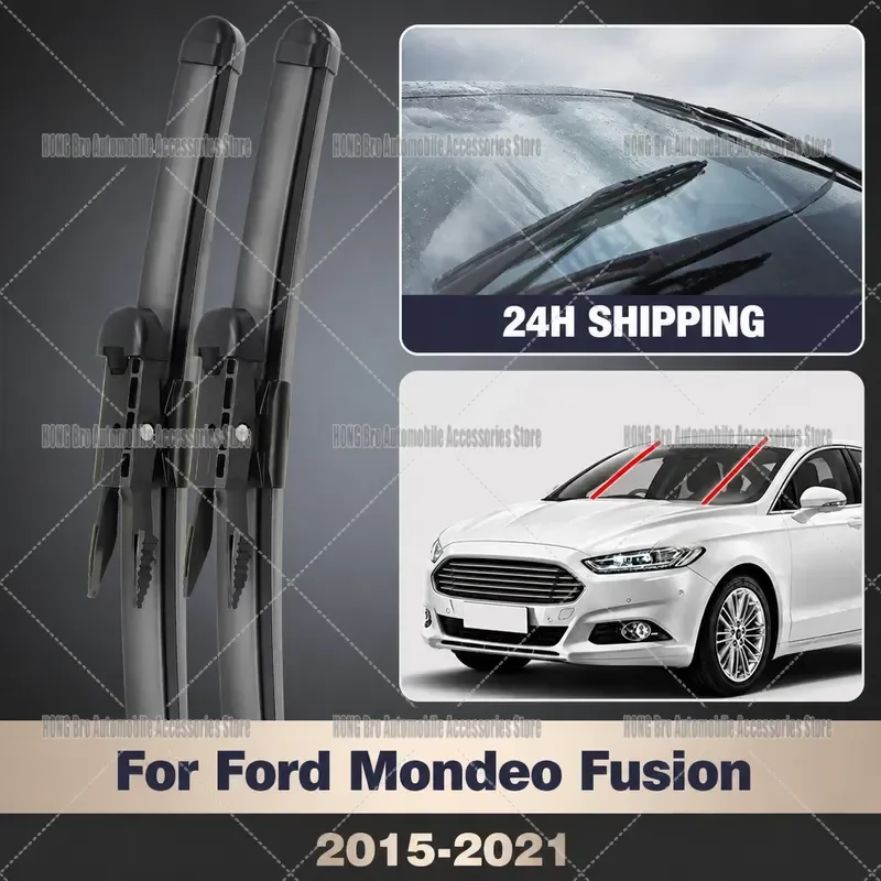 For Ford Mondeo Fusion 2015-2021 Front Windshield Wiper Blades 28 Inch Pair Window Screen Washer Arm Replacement Auto