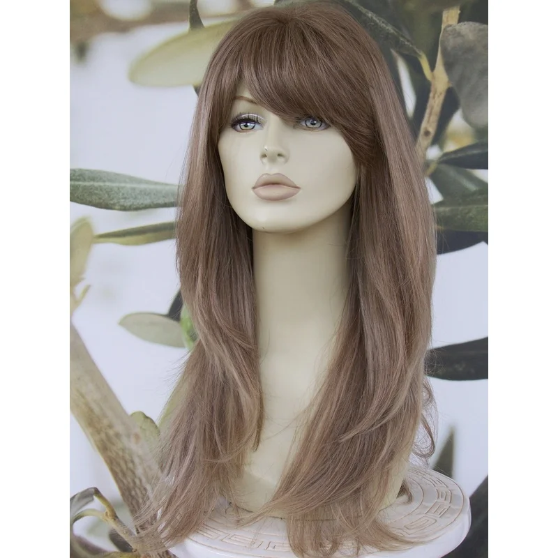 FULL WOMENS LADIES FASHION HAIR WIG LONG LIGHT BROWN/BLONDE MIX HEAT RESIST UK