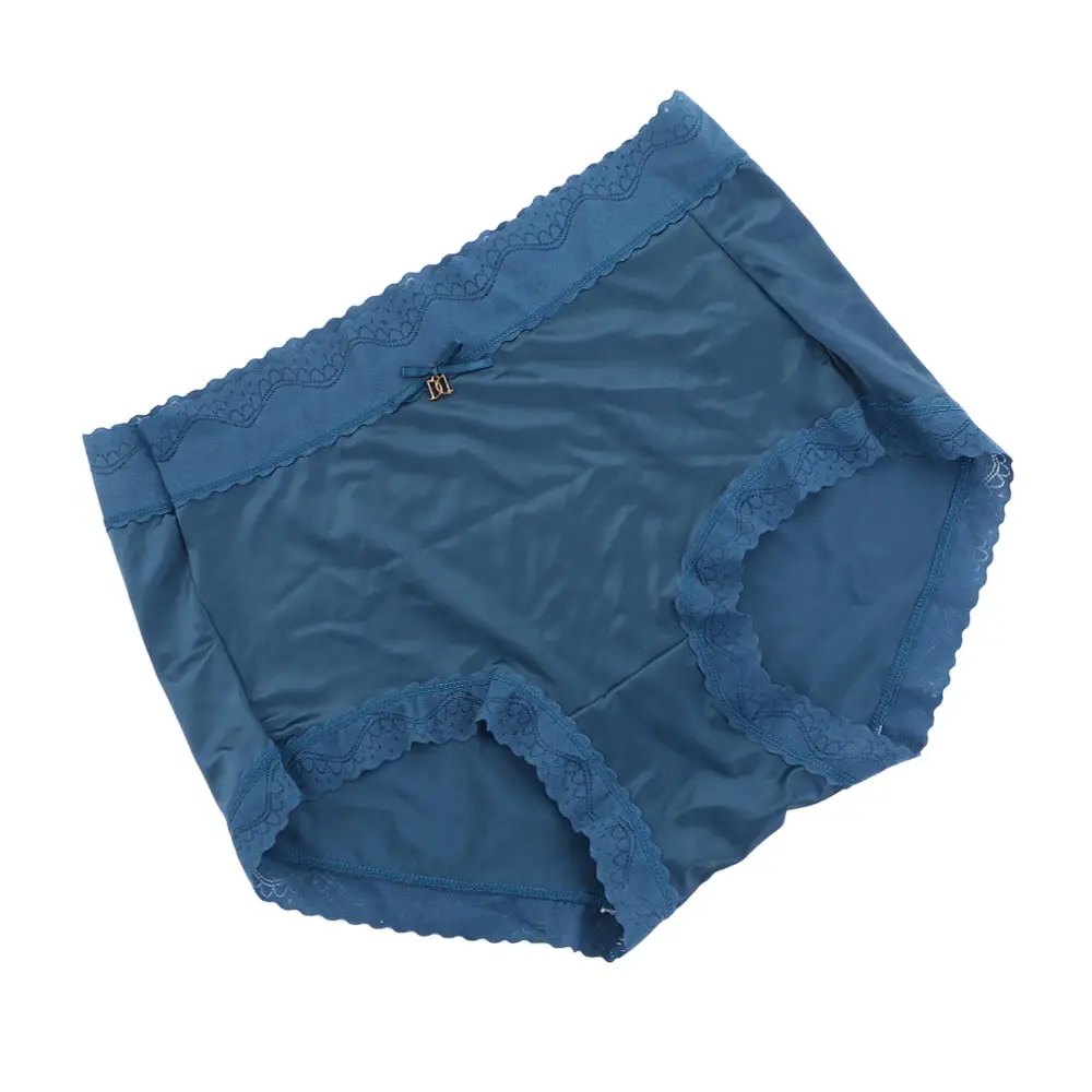 

Дышащие комфортные трусы-слипы из японского ледяного шелка с кружевом, однотонные, со средней посадкой, женское нижнее белье