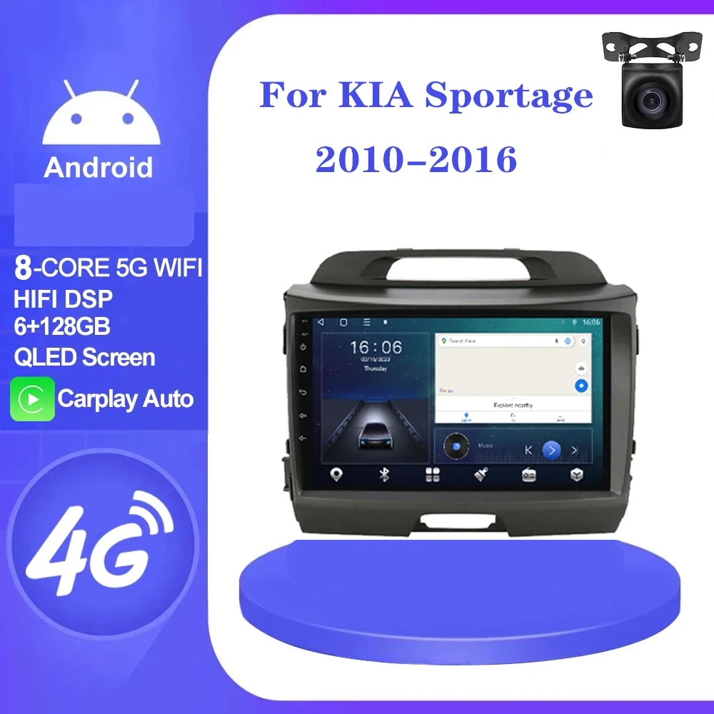 

2 Din Android 12 Car Radio For Kia Sportage 2010 2011 2012-2016 Multimedia Video Player 2Din Carplay Auto Stereo DVD 4G DSP