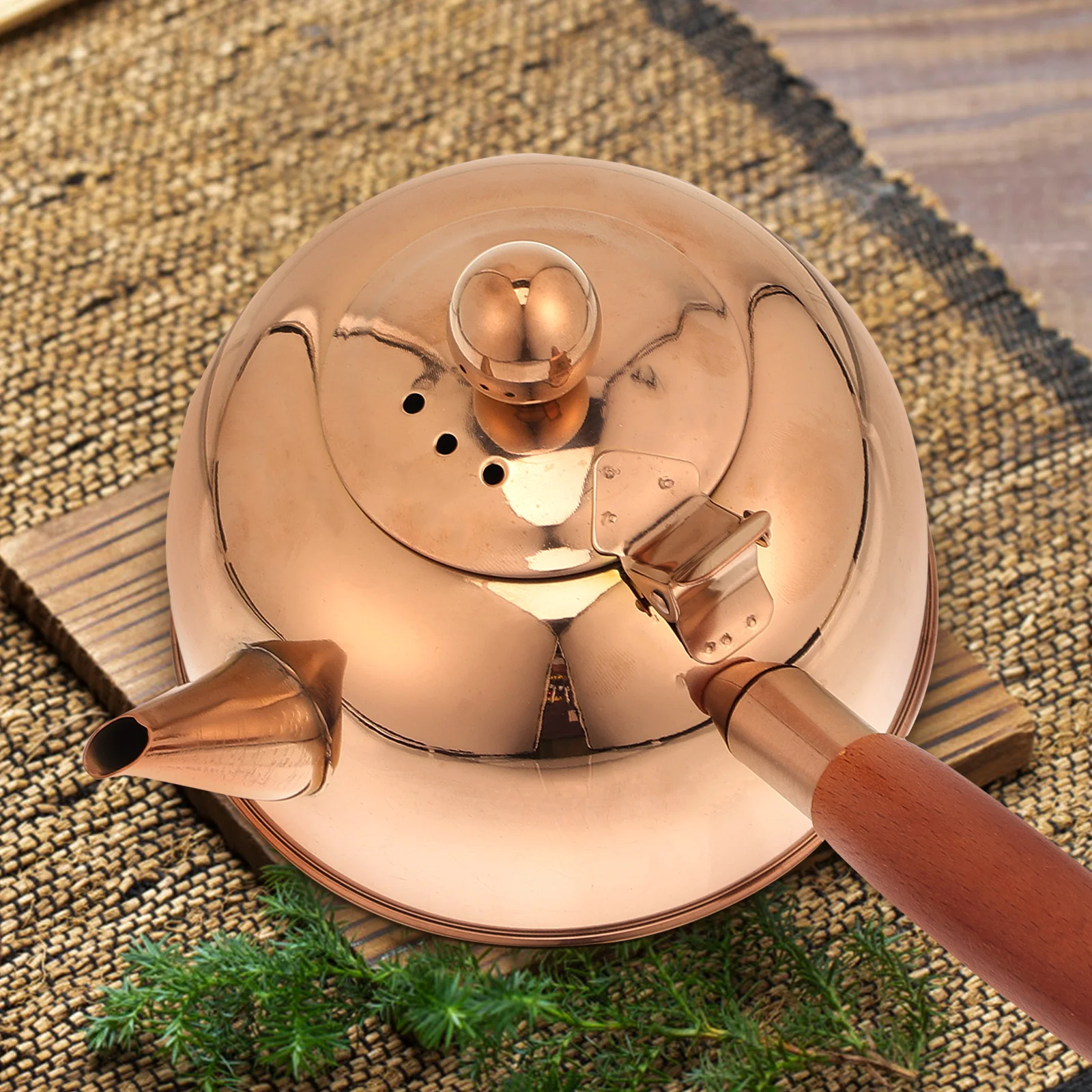 

Side Handle Kettle 500ml Heat Insulated Wooden Stainless Steel Tea Kettle Stovetop Gooseneck Pot Coffee Tea Lovers Kitchen