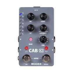 MOOER CAB X2 Stereo IR Cabinet Simulation Pedal Dual Channel Cab Simulation Guitar Effects Pedal 14 Presets 11 Factory IR