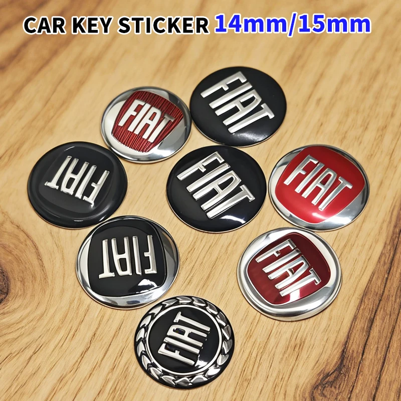 

14mm/15mm Car Remote Key Aluminum Logo Sticker For Fiat Abarth 500 124 Tipo FR Panda Punto Doblo Pulse Stilo Palio Pondo Strada