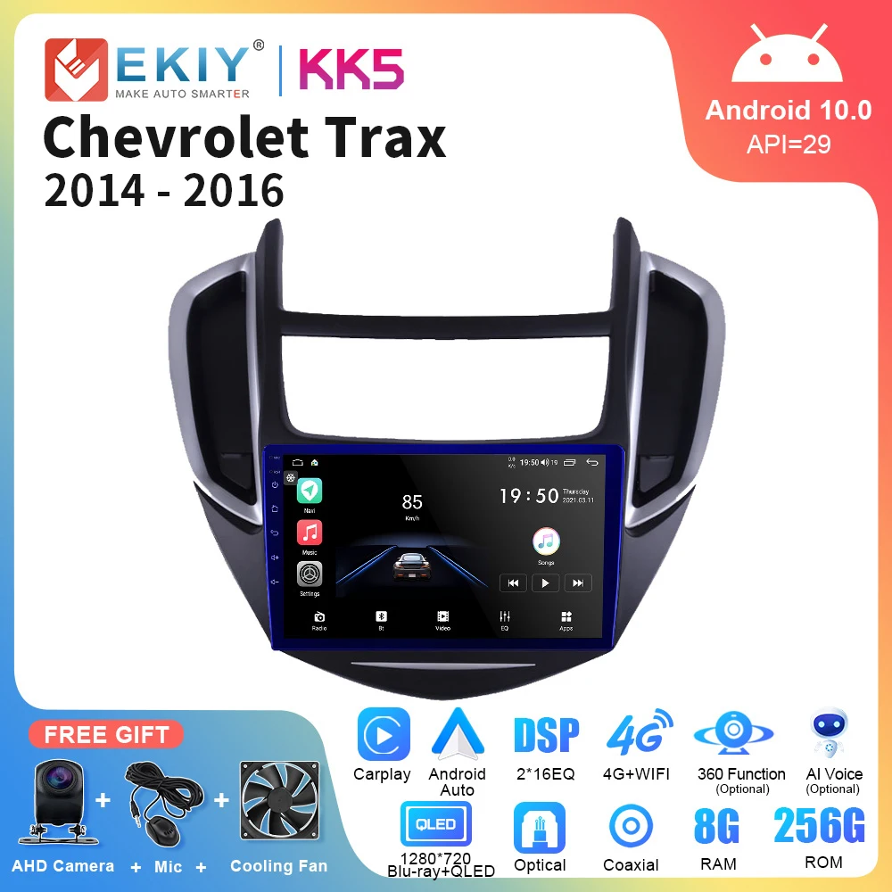 EKIY KK5 8+128GB DSP Android 10 Car Radio For Chevrolet TRAX 2014-2016 Multimedia Player Stereo GPS Navigation Carplay 2 Din DVD