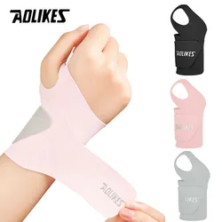 AOLIKES 1PCS Ultra-Thin Wrist Brace for Carpal Tunnel-Adjustable Wrist Brace Support for Pain Relief,Arthritis,Basketball Tennis