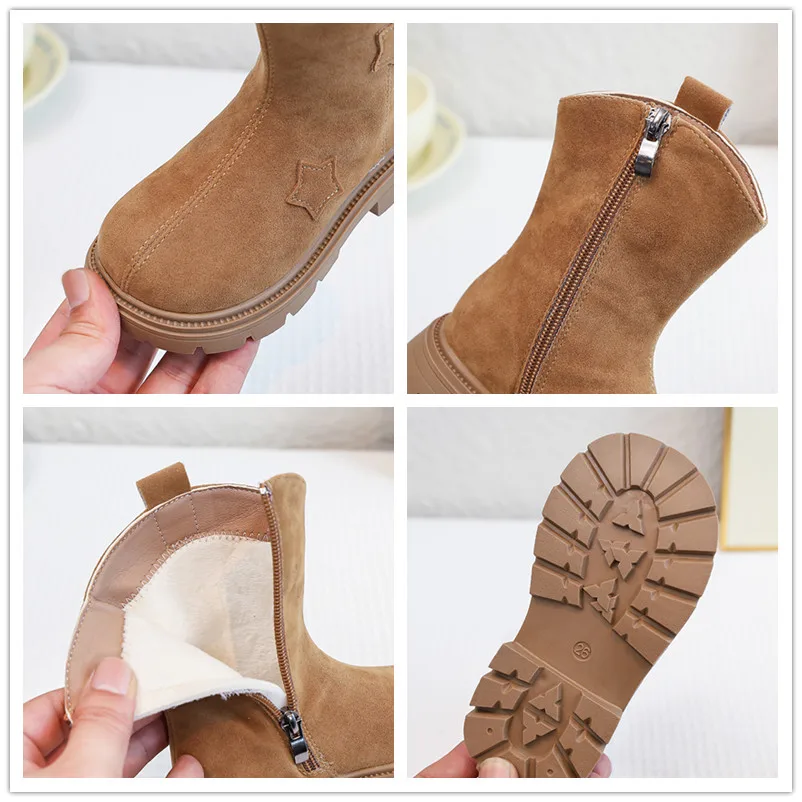 الفتيات الصغيرات منصة الأحذية الجلدية مع بداية 2025 جديد الشتاء الاطفال أفخم بطانة الأحذية عدم الانزلاق الكلاسيكية الرجعية نمط أحذية الحفلات #6