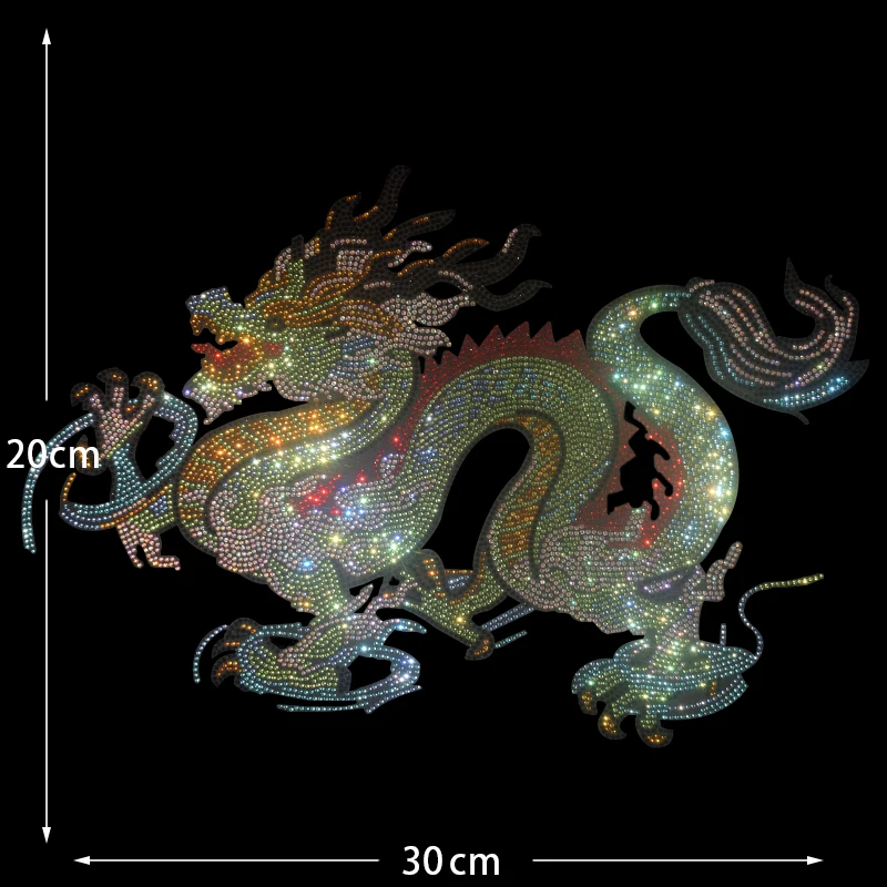 Fashion Hot Sale Rhinestone Painted Dragon Sequins DIY Iron On Clothes T Shirt Rhinestones Clothing Accessories