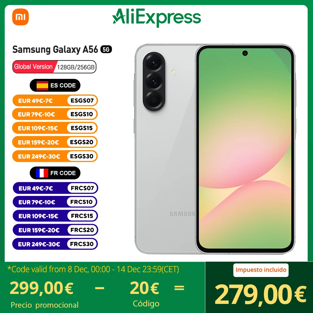 Samsung Galaxy A56 5G Smartphones Octa-Core 6,7 pouces 120 Hz 50 MP Caméra IP67 Samsung Galaxy A56 5G Smartphones Octa-Core 6,7 pouces 120 Hz 50 MP Caméra IP67