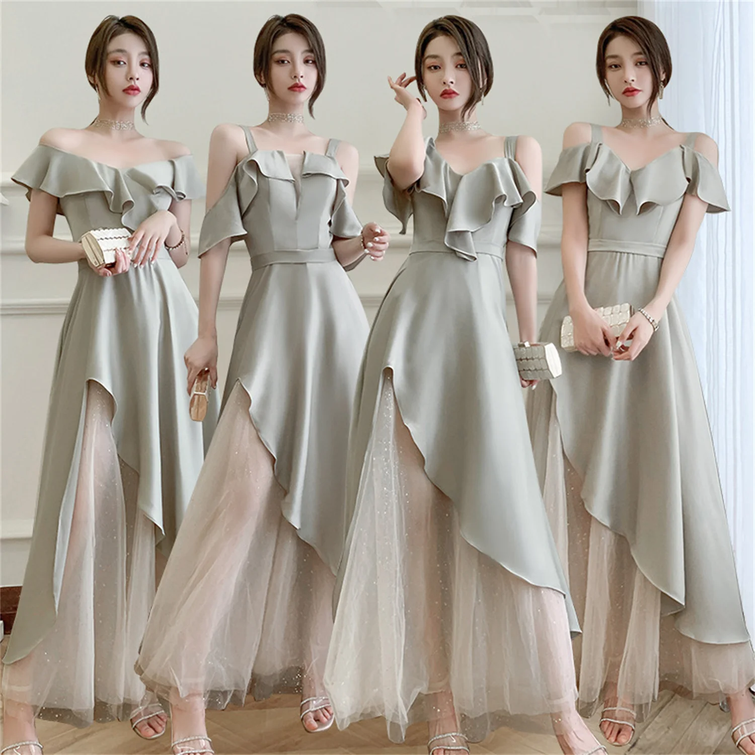 Satin Plus Size Wedding Dresses for Bride 2023 Temperament Bridesmaid Custom Wedding Dress 2024 Women's Elegant Dresses Woman