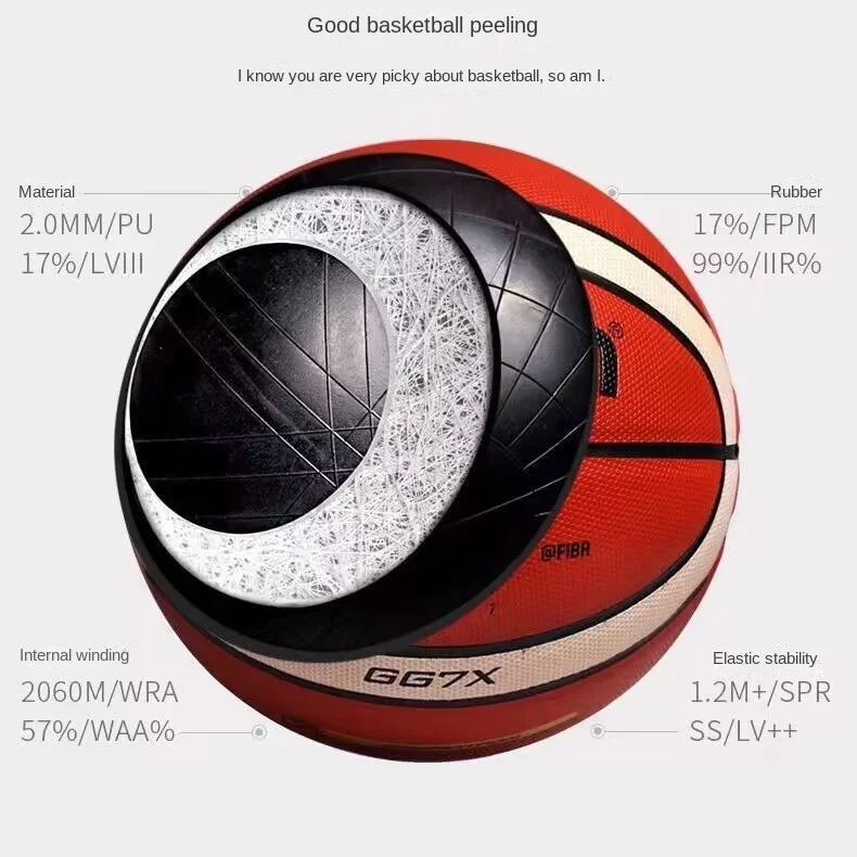 Indoor Outdoor Basketball FIBA Approved Size 7 PU Leather Match Training Men Women Basketball Accessories