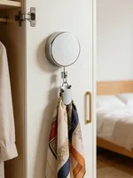 Automatic Retractable Towel Rack, No Punching Self-Adhesive Wall Hanging Towel Holder, Automatic Rebound with Strong Clip 2