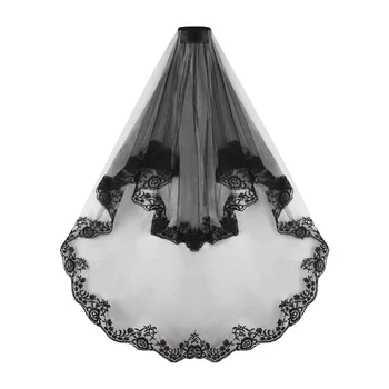 Siyah Kısa Peçe Tül Gelin Düğün Kafa Bandı Cadılar Bayramı Kostüm Başlığı Kadın Kızlar için