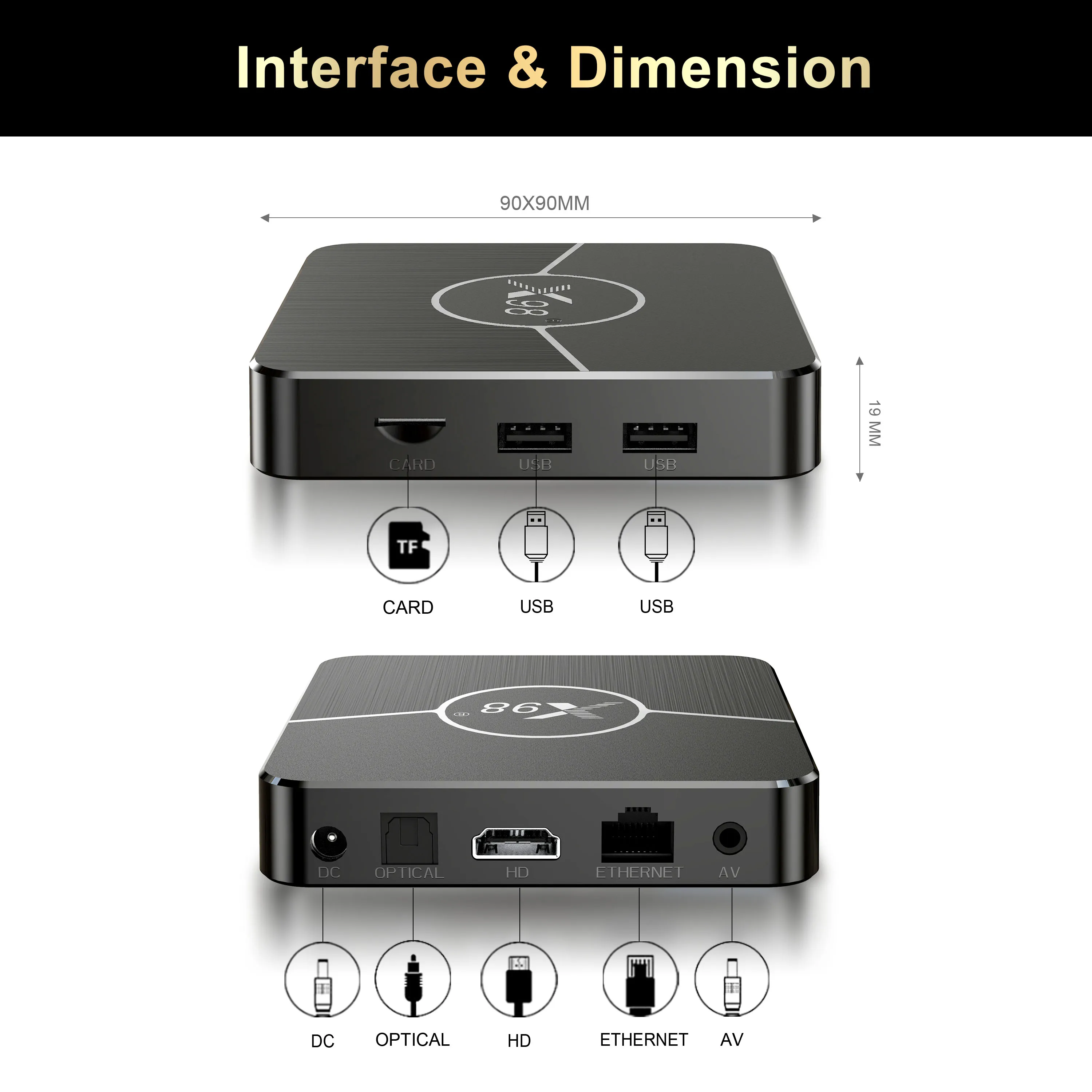 X98Plus TV Box 2.4G/5G Wifi BuleTooth 5.0 AV1 4K Google Media Playe IPTV Set Top Box Android11.0 Amlogic S905W2 Smart TV Box