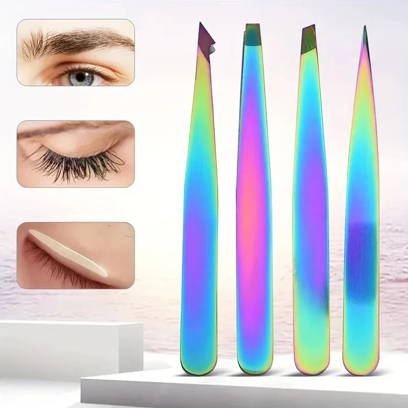 

Красочные прецизионные пинцеты для бровей из нержавеющей стали — профессиональный инструмент для выщипывания и стрижки волос для идеального формирования бровей