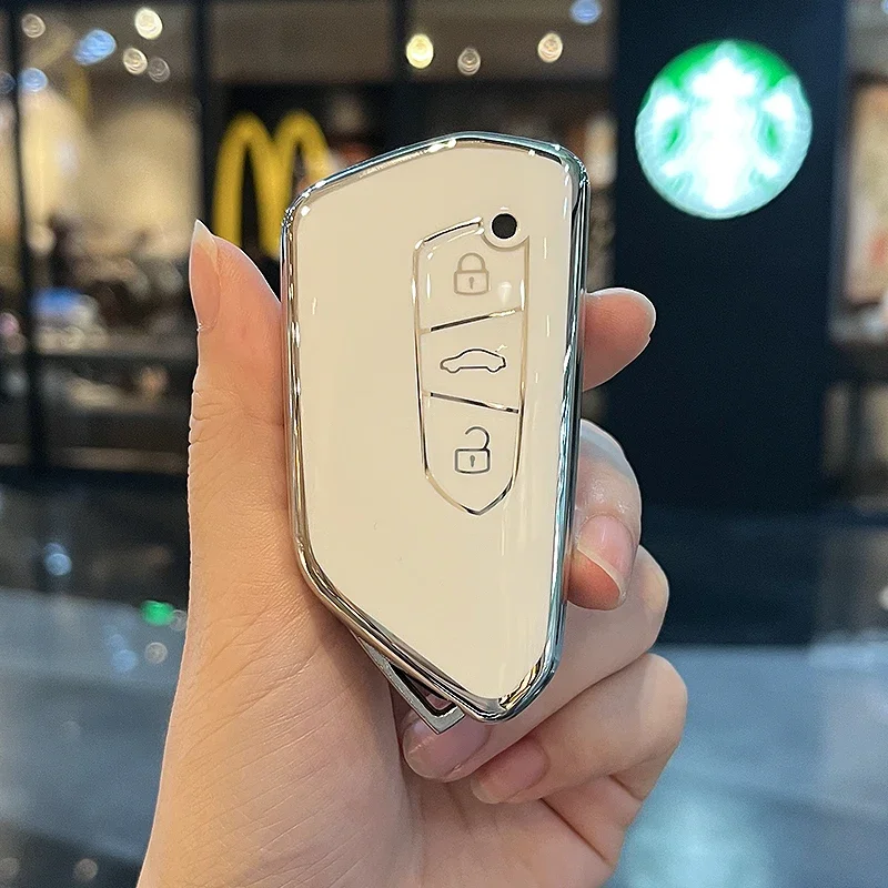 حافظة مفاتيح السيارة لسيارة VW Volkseagen Golf 8 ID.3 ID.4 MK8 Cupra Skoda Octavia A8 SEAT Leon MK4 2020 - 26 Formentor Tarraco Fashion TPU #4