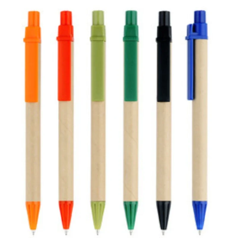 

50PCS Kraft paper ballpoint pen paper tube pen gift pen office supplies