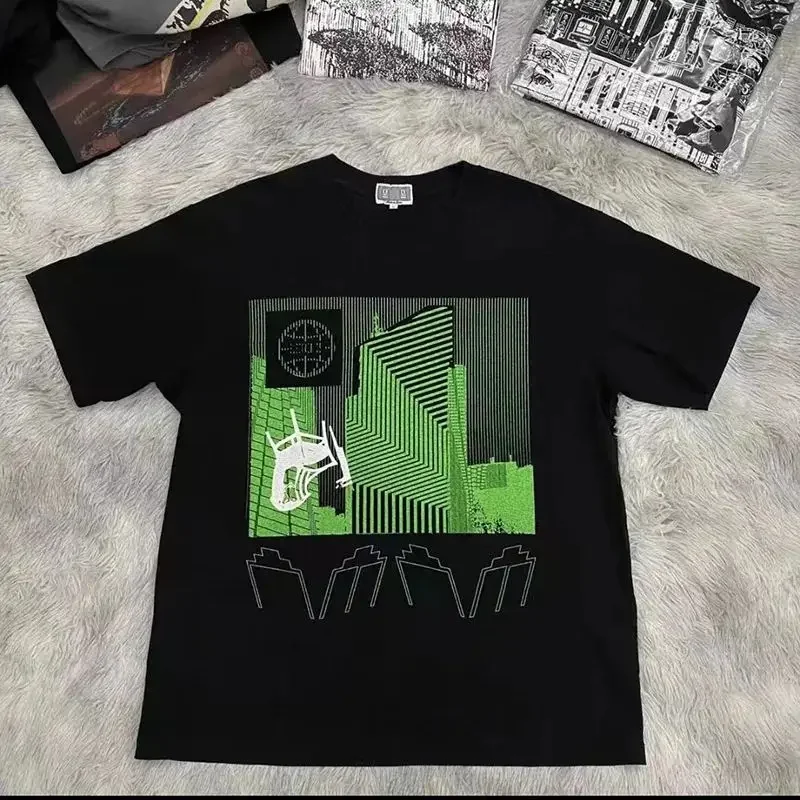 2024 New CAVEMPT Top Tees Men Woman Spring Summer C.E Short Sleeve Stripe Geometry Pattern Breathable Casual Cav Empt T Shirts