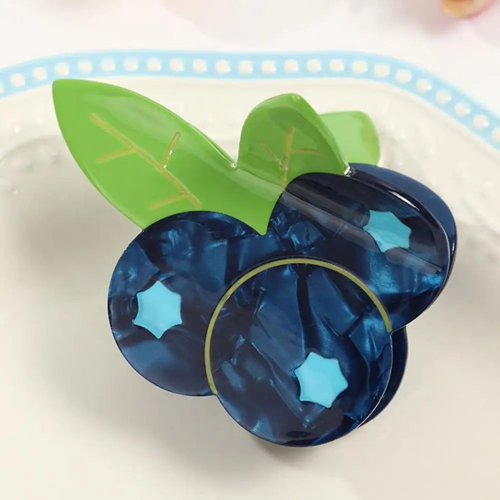 

Women Hair Clip Simulated Fruit Shape Acetic Acid Back Head Hair Claw Anti-slip Teeth Lightweight Colorfast Large Shark Hair Cla