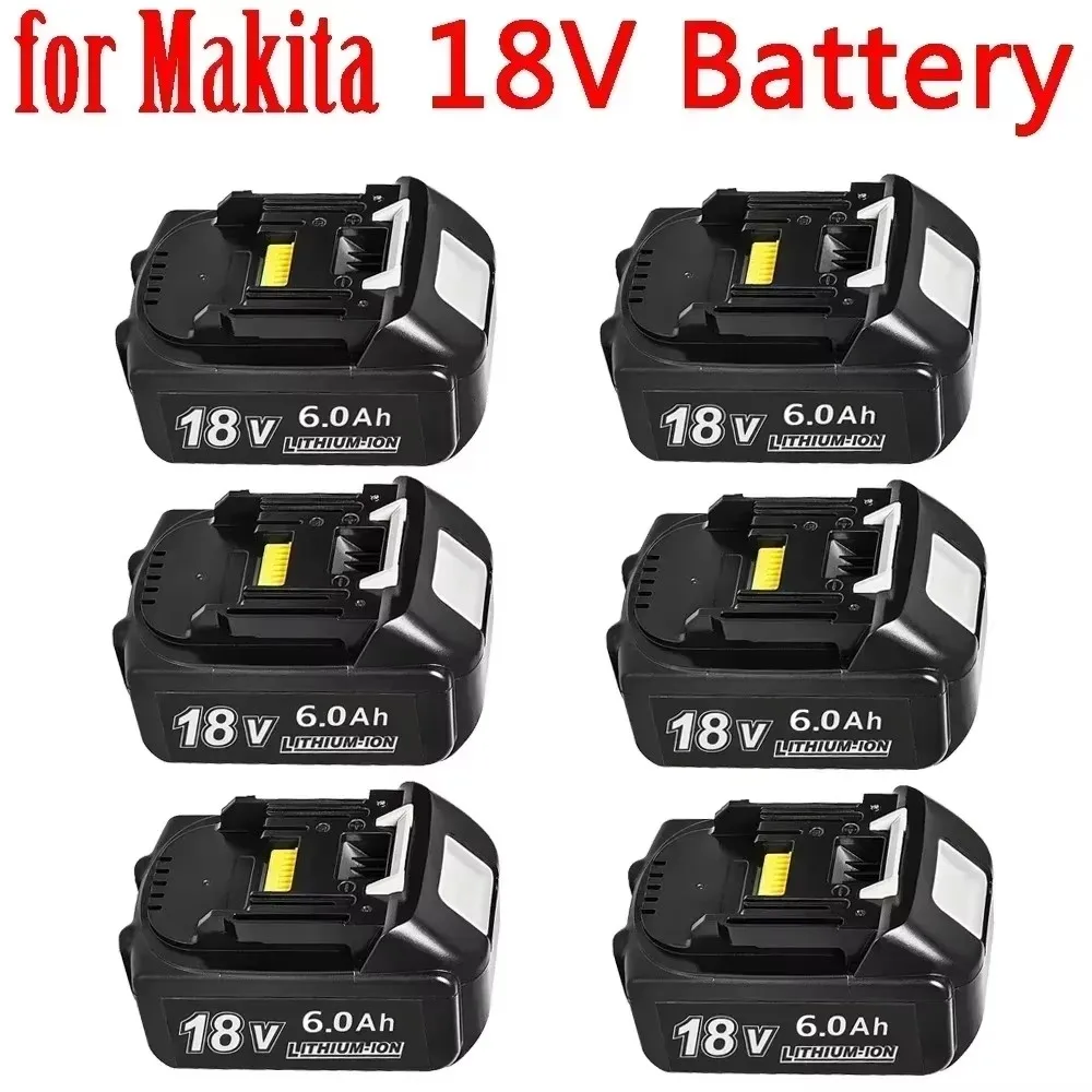 Makita 18V Lithium-Ion Battery Pack with 6.0Ah High Capacity for Power Tool BL1830 BL1815 BL1860 BL1840