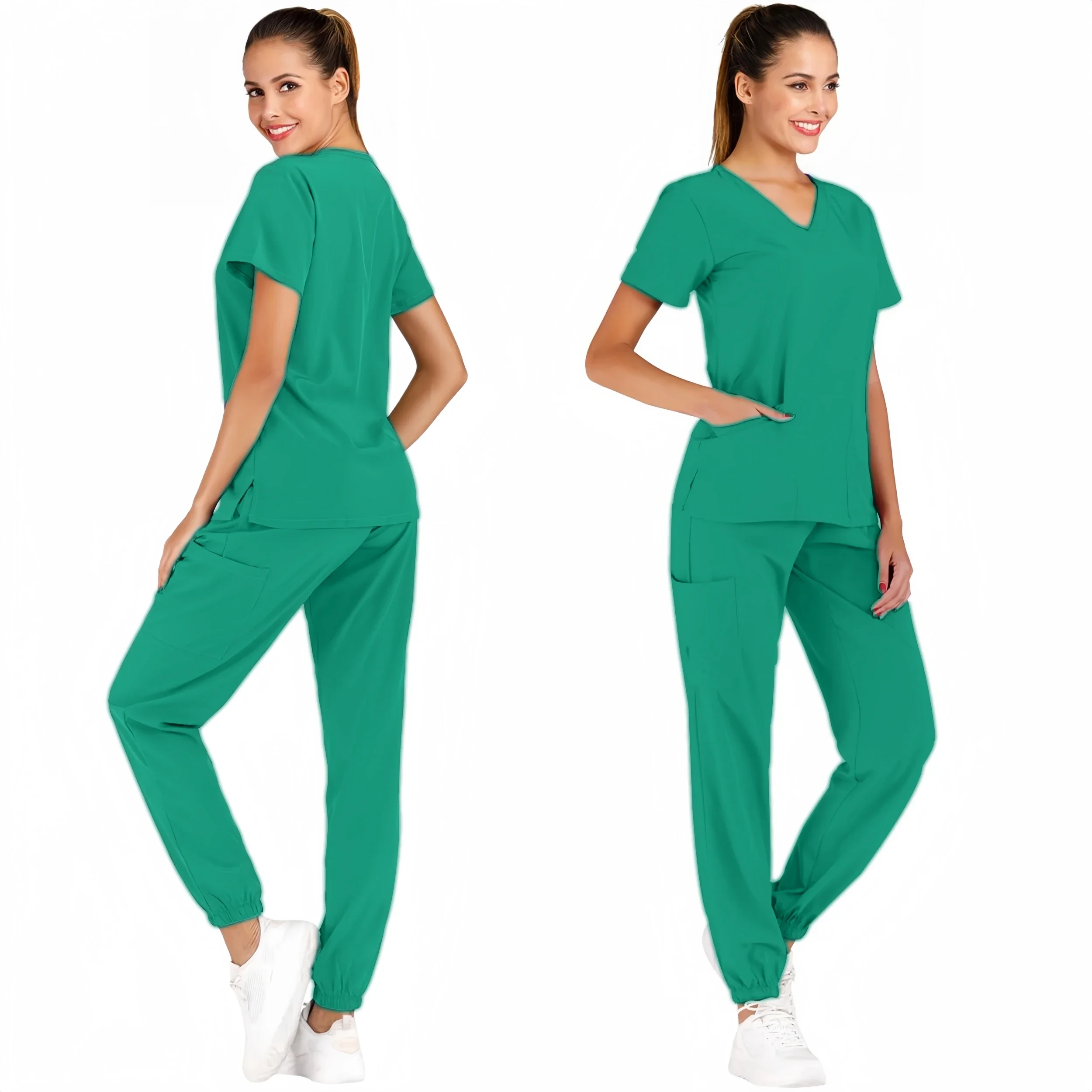 Hot Sale Anti Wrinkle Scrubs Workwear Washable Soft Fabric Nurse Hospital Uniforms Medical Scrubs Top Pants Jogger Scrubs Sets