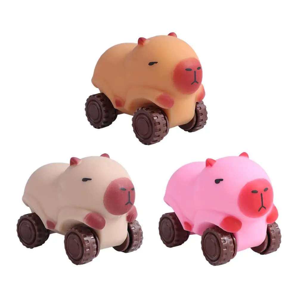 Stretchable Car Capybara Squeeze Toy with Wheel Elongate Capybara Fidget Toy Kneading High Elasticity Cute Pinch Toy