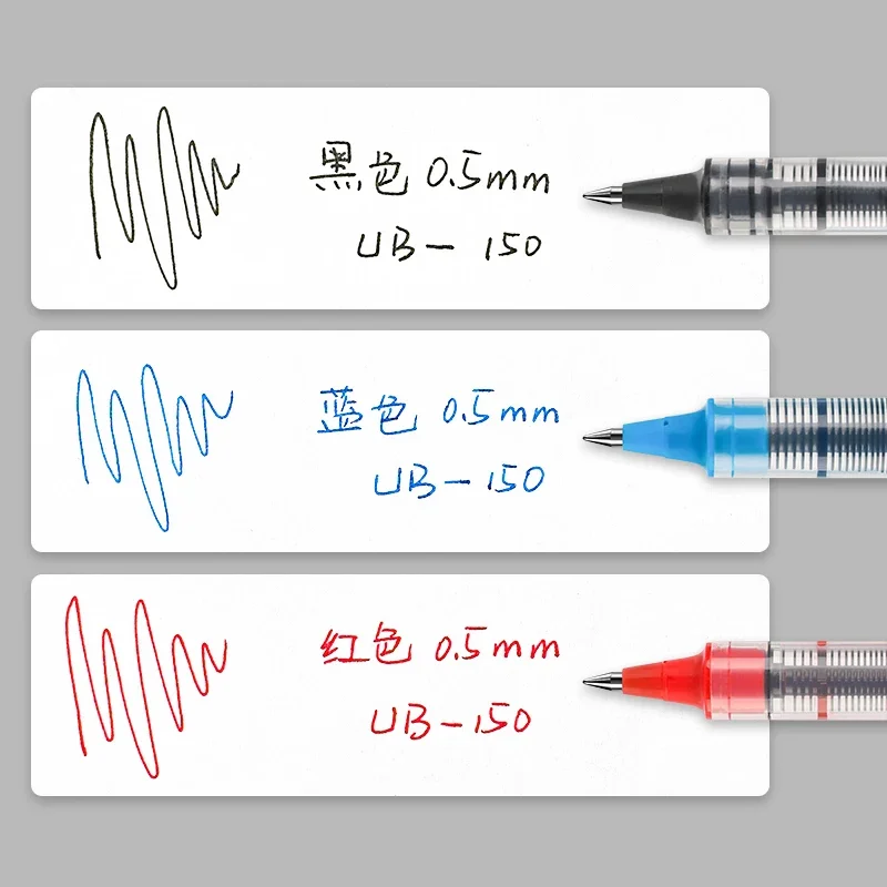 ปากกาปากกาหมึกเจลขนาดเล็กเขียนด้วยลายมือแบบ UNI-Ball ขนาด0.38/0.5มม. ความจุมาก UB-150ปากกาลูกลื่นแบบตรงเครื่องมือเขียนลายมือชื่อ