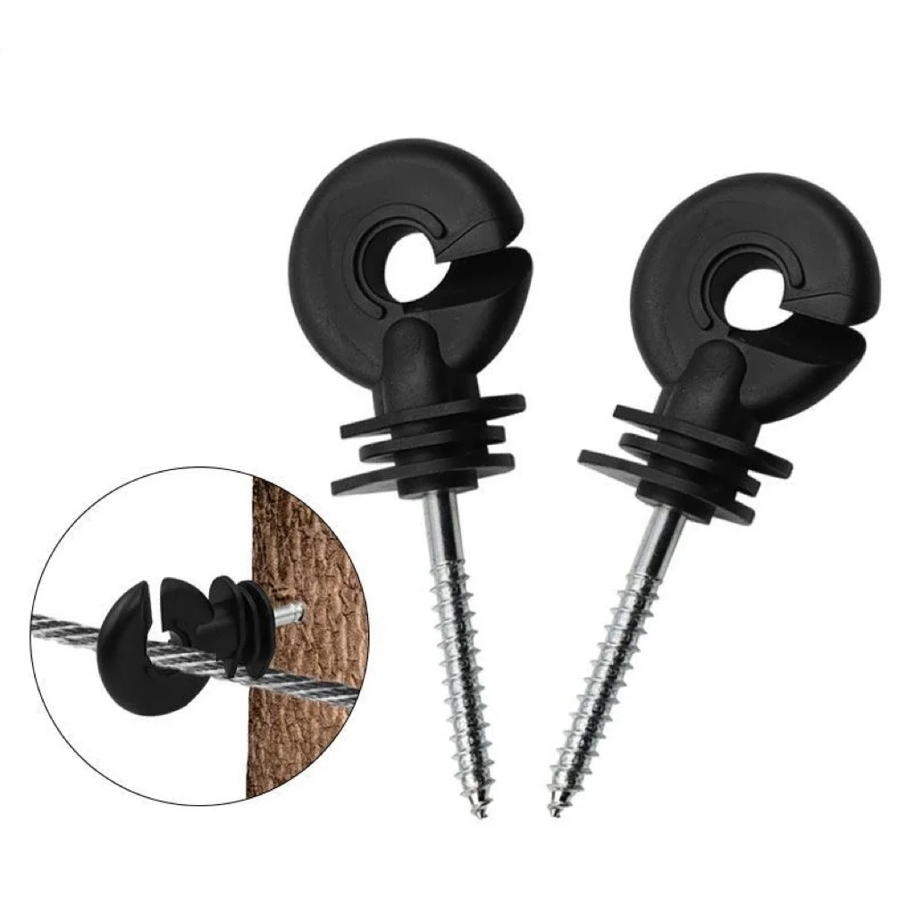 

100 шт., электрический забор, смещенное кольцо, изолятор, деревянный столб, винт для ограждения, деревянная лента, проволочные изоляторы, безопасный аксессуар для садовых зданий