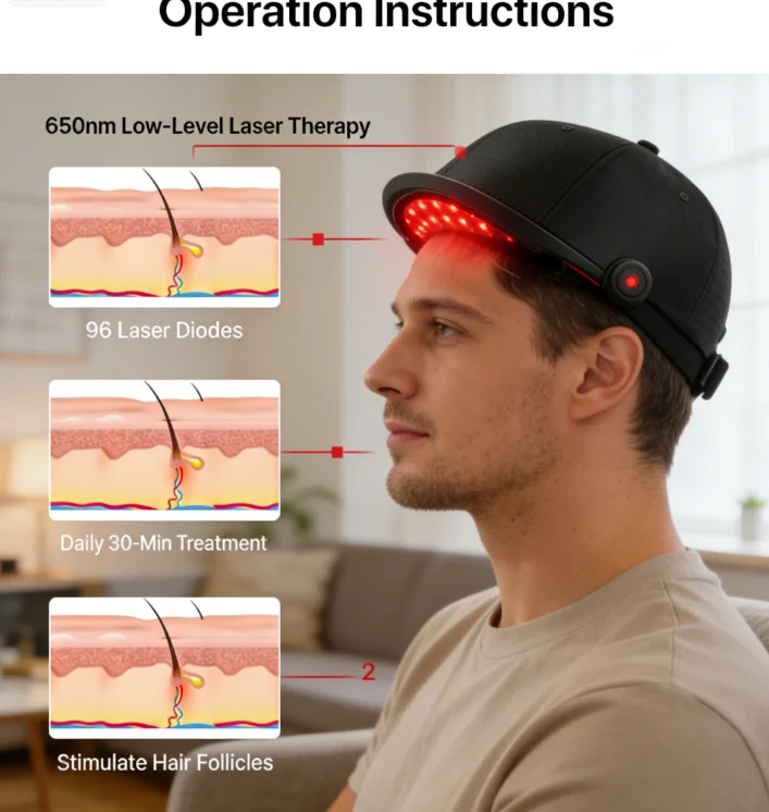 Home Use Laser Hair Cap Solve Thinning Hair & Scalp Circulation Problems