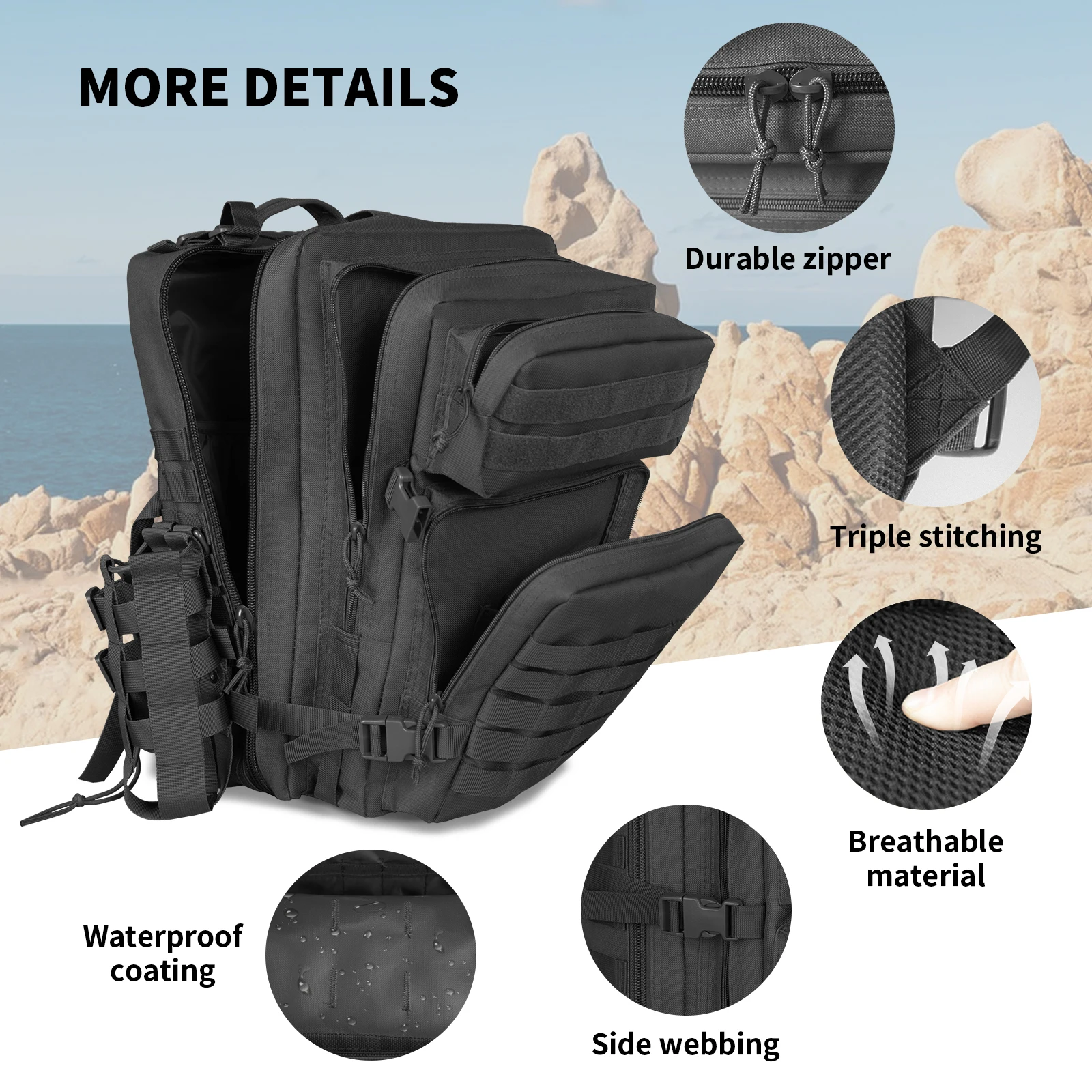 30L/45LHiking Hunting Tactical BackpackIdeal for Travel and Outdoor Activities Such as Routes,  Camping, Excursions and Hiking