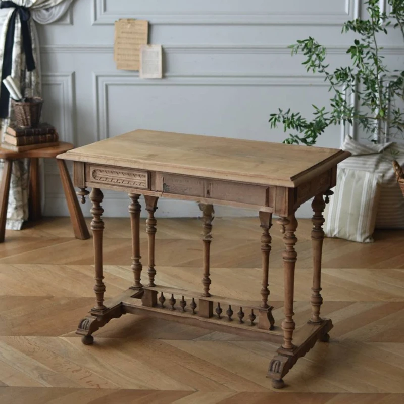 solid wood desk home study writing desk small apartment medieval engraved old writing desk