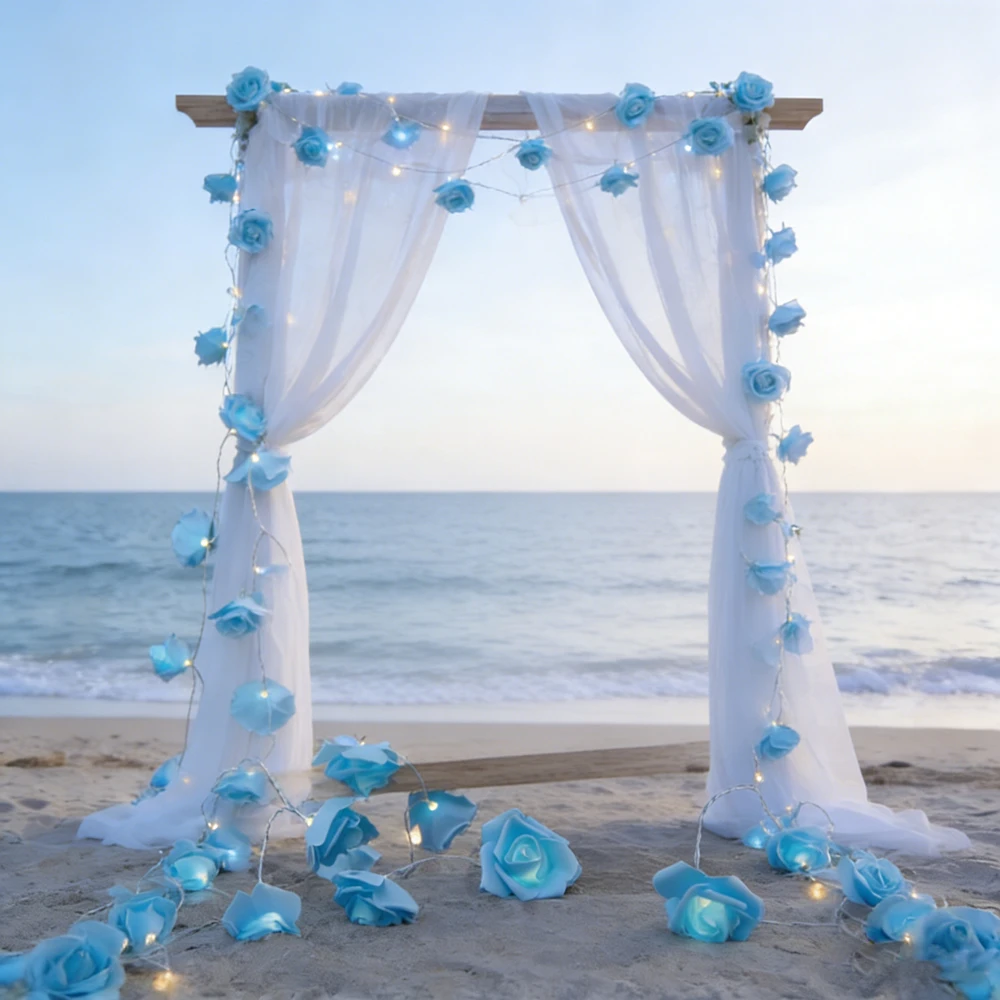 

Rose Flower LED String Lights AA Battery Powered Fairy Lighting for Wedding Home Party Birthday Decorations Fairy Garden