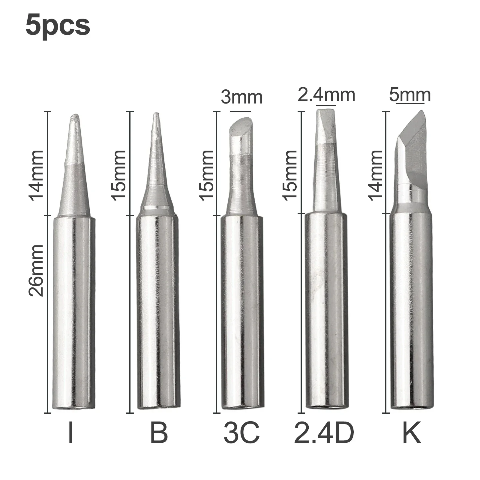 5pcs Lead-Free Welding Solder Tip Soldering IronTip Replacement 936 Soldering Iron Tip Welding Head  Welding Soldering Access