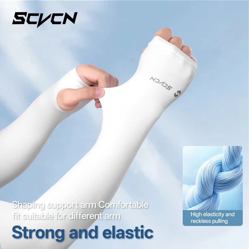 SCVCN جديد UPF50 + أكمام حماية من الشمس للمشي لمسافات طويلة وصيد الأسماك والجري وركوب الدراجات للرجال والنساء في الهواء الطلق غطاء من القماش للتبريد