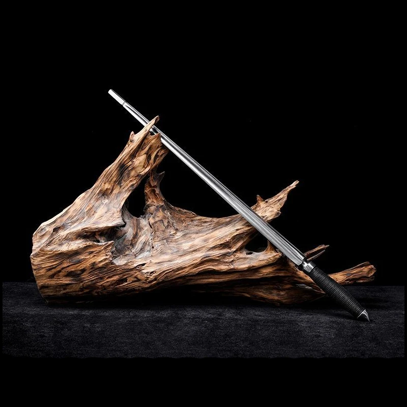 

60-сантиметовая портативная палка ручной работы из марганцевой стали для боевых искусств, для кемпинга, для разбивания окон автомобиля в экстренных случаях