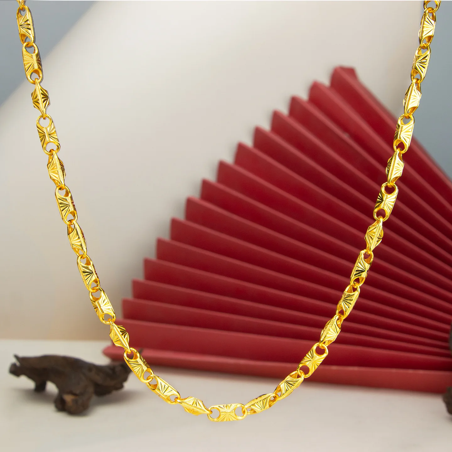 

Новые роскошные ювелирные изделия из настоящего золота, квадратное ожерелье из 24 К, мужская элегантная простая цепочка на ключицы, подарки для парня