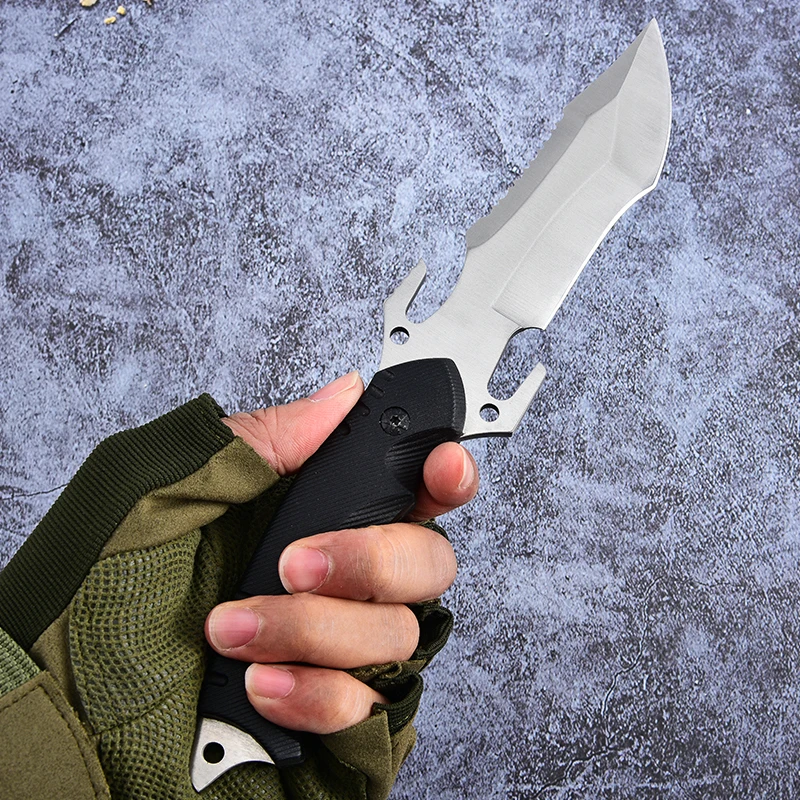 Straight knife Outdoor knife Portable pocket knife survival knife hunting tactics high hardness survival knife