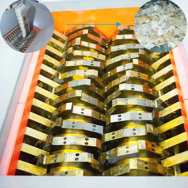 

Industrial Double-axis Scrap Metal Machine Body Blade Box Aluminum Shredder Kitchen Waste Metal Plastic Shredder