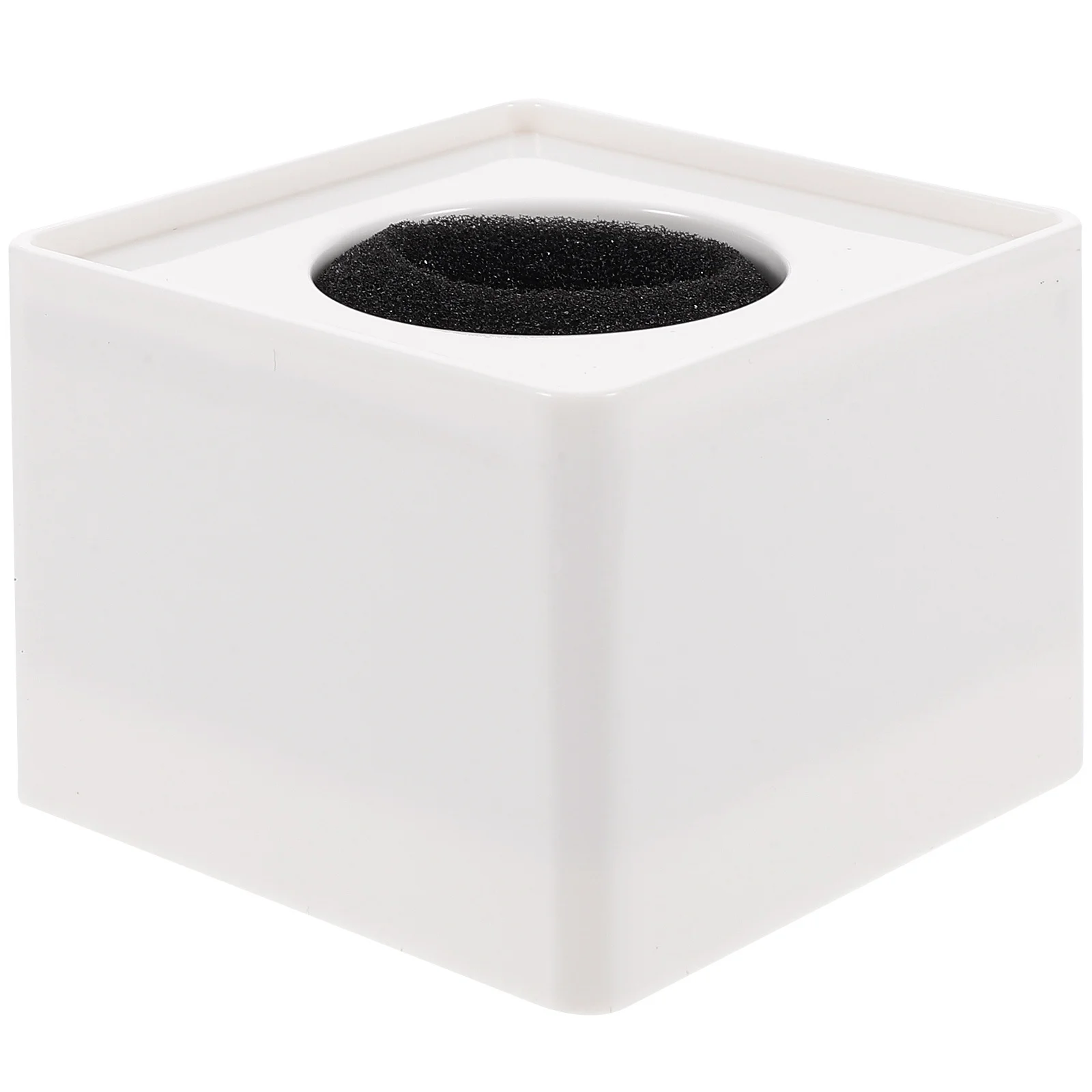 

Square Microphone Flag Station .7X6.7X5.1Cm White Abs Plastic Mic Holder With Adjustable Cotton For Professional Interview