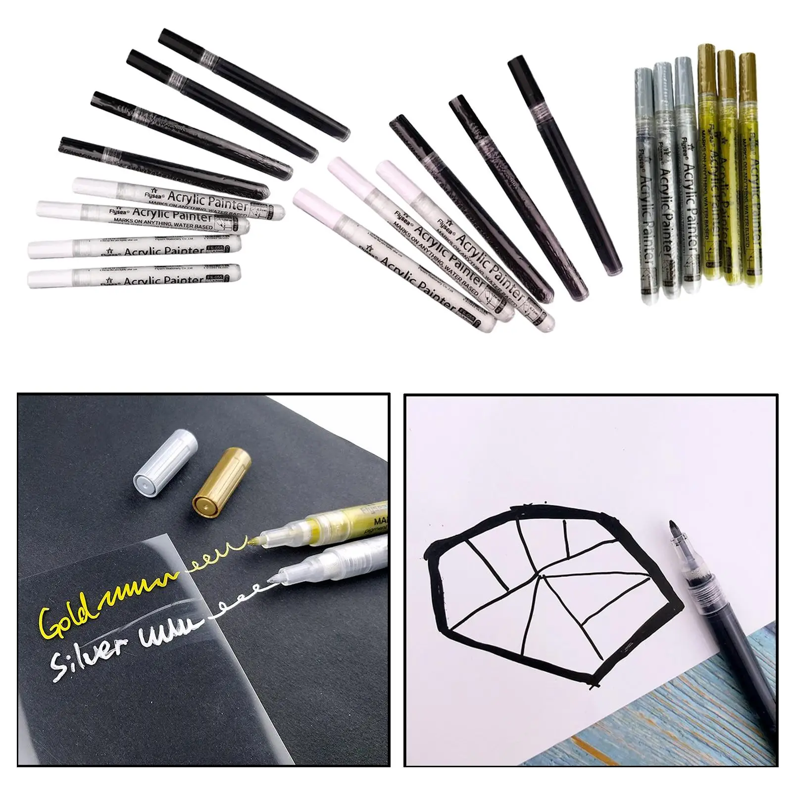 

Acrylic Paint Pens for Rock Painting, Paint Markers Kit for Glass, Stone, Wood,