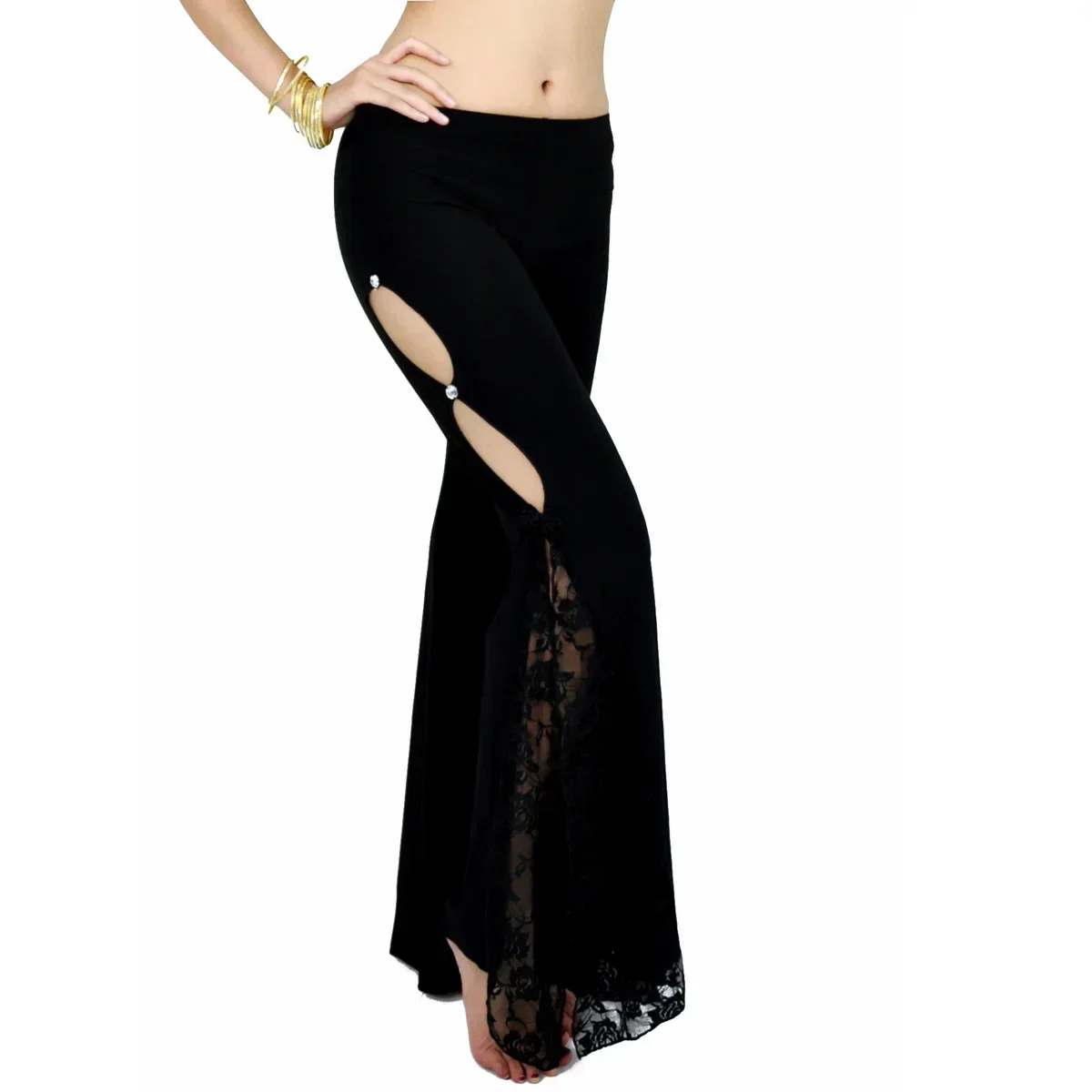 Spitze Patchwork Orientalischen Tanz Tanz Hosen Frau Arabischen Jazz Einfarbig Flamenco Bauch Leistung Latin Split Sari Hosen