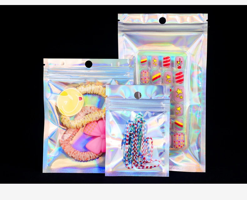 100 Stück selbst klebende Lasers chmuck transparente Kunststoff verpackungs beutel Süßigkeiten Postkarten Schmuck verpackung Geschenk Aufbewahrung beutel – Detail 10