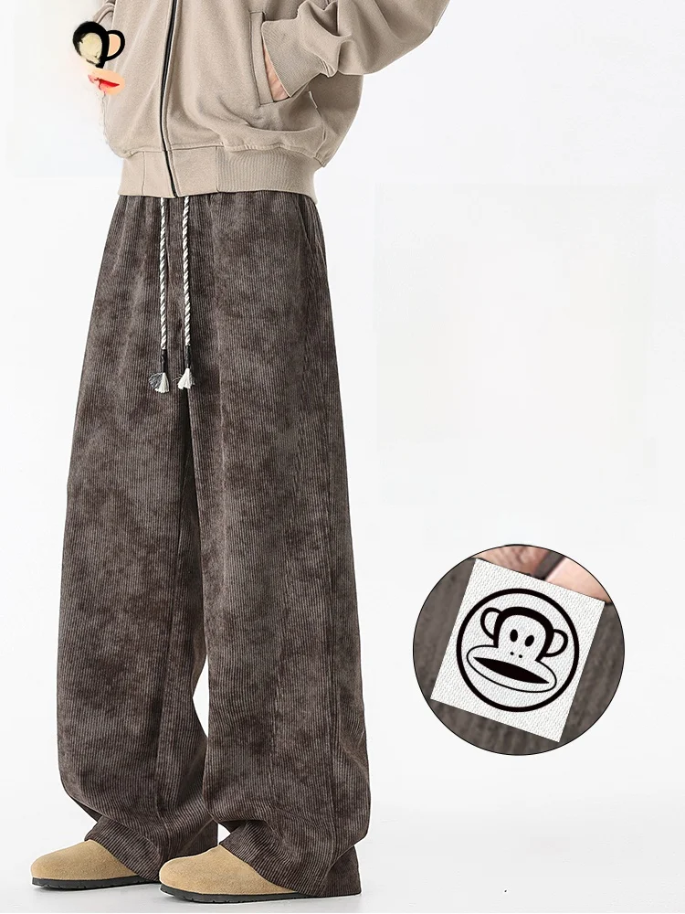 

PaulFrank American Retro Corduroy Loose Straight Leg Men's Casual Pants Spring Comfortable Wide Leg Long Trousers