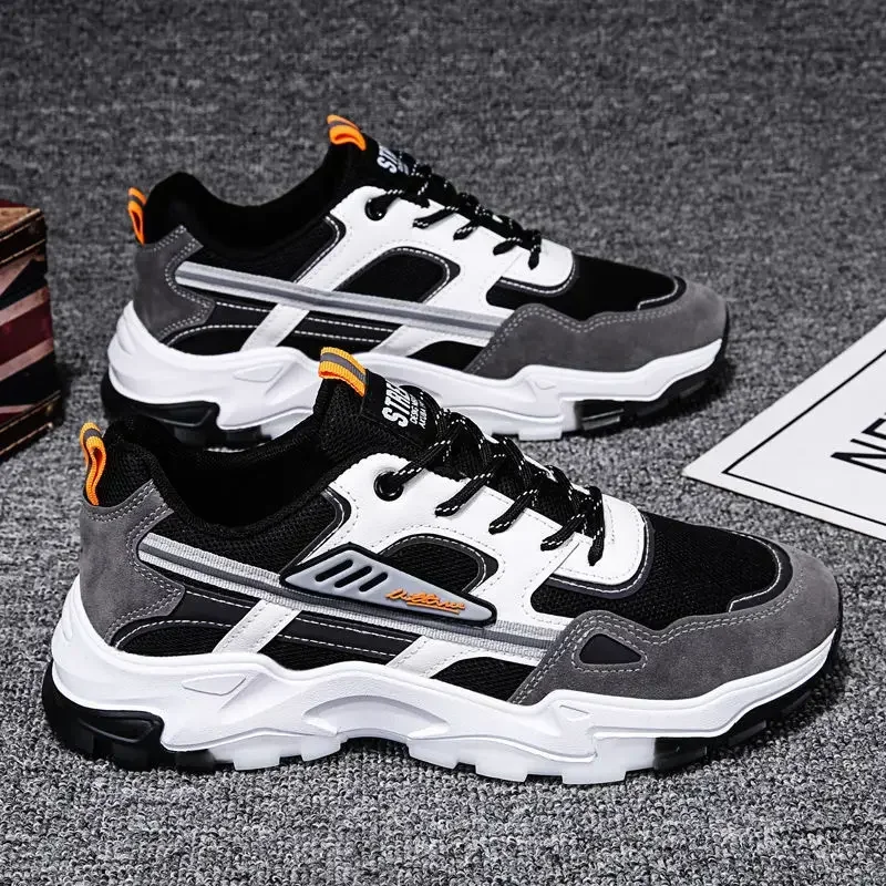 Zapatillas de correr de malla transpirable para hombre, zapatillas deportivas antideslizantes para exteriores, zapatillas deportivas de moda para