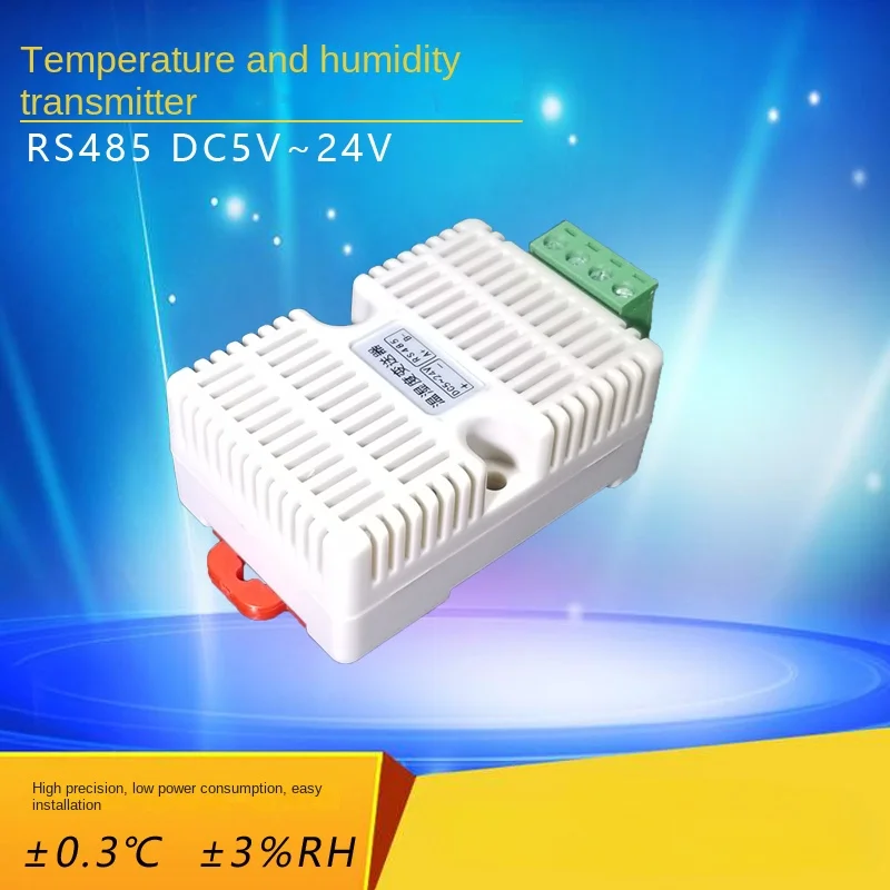 Tool partsGuide Rail Type High Precision Imported Sht25 Temperature and Humidity Sensor 485 Interface Modbus-rtu