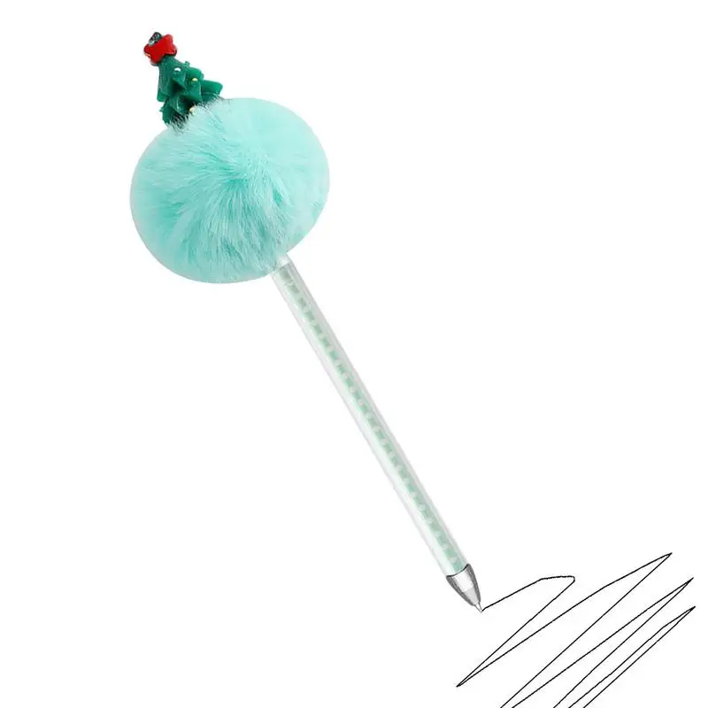 Christmas Pens For Kids Multicolor Fluffy Plush Gel Ink Pens Christmas Pens With Reindeer Christmas Tree Snowman Shape For