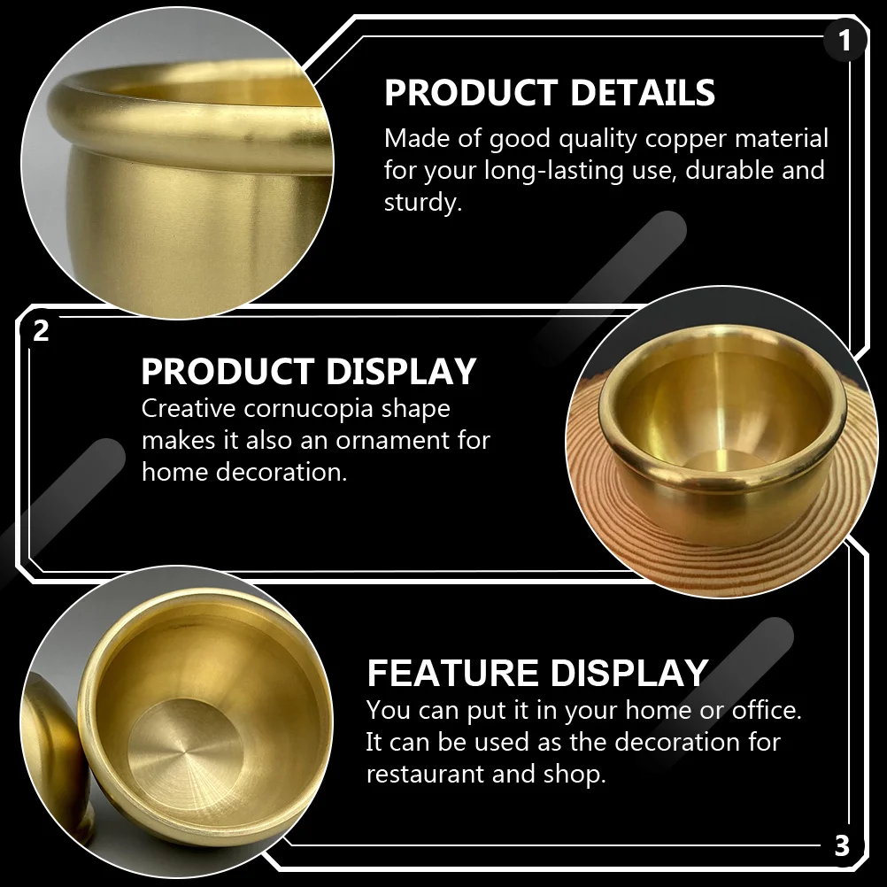 

1pc Copper Censer Cornucopia Shape Small Water For Home Office Desk Decoration Burner Craft Ornament Vintage Desktop Decor