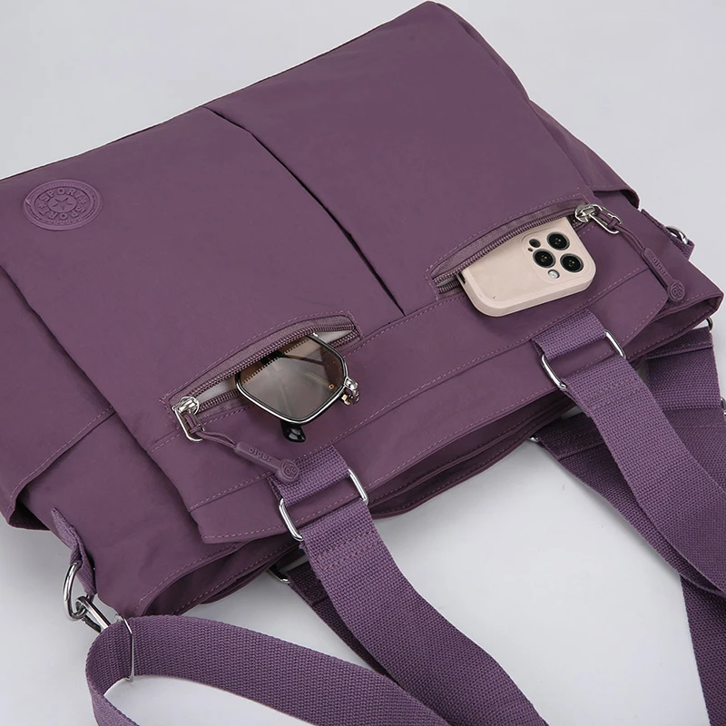 Damen-Shopper aus Oxford-Gewebe mit großer Kapazität, leichte, strapazierfähige Schultertasche, Handtasche für Freizeit, Arbeit, Pendeln und Reisen. – Detail 9
